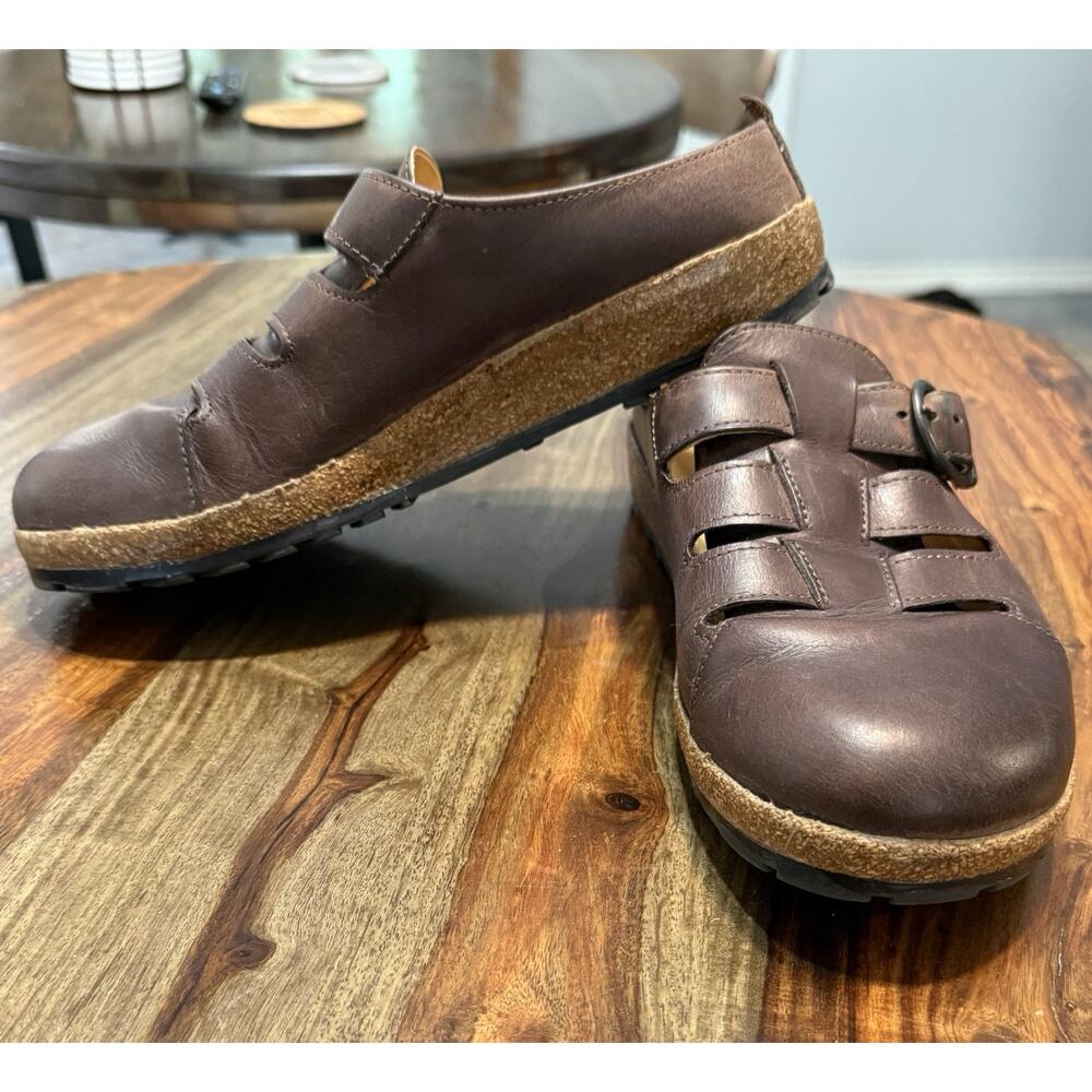 Haflinger Fisherman Womens Size 39-8 Brown Leather Clog Shoes - Picture 15 of 16